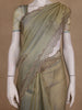 Olive Green Floral sequin and bead embroidery Organza Saree - Diadem