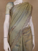 Olive Green Floral sequin and bead embroidery Organza Saree - Diadem