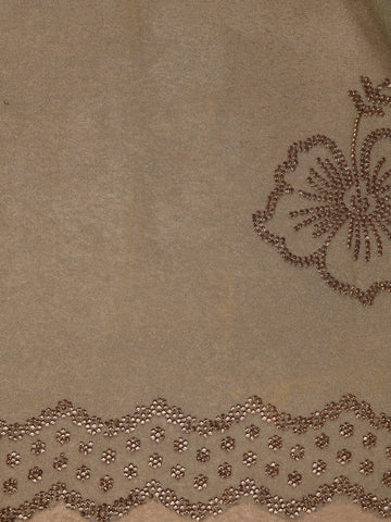 Olive Green Floral sequin and bead embroidery Organza Saree - Diadem
