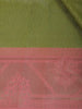 Olive Green Geometric Design Semi Tissue Silk Saree