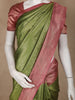 Olive Green Geometric Design Semi Tissue Silk Saree