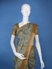 Olive Green Geometric Print Semi Tussar Silk Saree