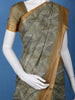 Olive Green Geometric Print Semi Tussar Silk Saree