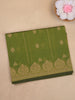 Olive Green Geometric Woven Design Cotton Saree with Self Border