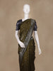 Olive Green Geometric Woven Kota Cotton Saree