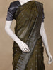 Olive Green Geometric Woven Kota Cotton Saree
