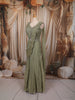 Olive Green Heavy Sequins and Beads Embroidered Design Crushed Tissue Party Wear Lehenga With Draped Dupatta