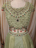 Olive Green Heavy Sequins and Zardozi Embroidered Design Tissue Silk Party Wear Lehenga With Matching Dupatta