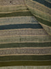 Olive Green Horizontal Striped Woven Design Pure Tussar Saree with Zari Border