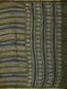 Olive Green Horizontal Striped Woven Design Pure Tussar Saree with Zari Border