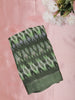 Olive Green Ikat Printed Design Mixed Cotton Saree