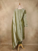 Olive Green Jacquard Tissue Silk Salwar Suit with Dupatta