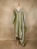 Olive Green Jacquard Tissue Silk Salwar Suit with Dupatta