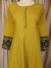 Olive Green Kalamkari Printed Design Cotton Anarkali Salwar Suit with Matching Dupatta