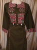 Olive Green Kalamkari Printed Design Cotton Straight Cut Salwar Suit wit Contrast Dupatta