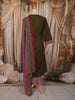 Olive Green Kalamkari Printed Design Cotton Straight Cut Salwar Suit wit Contrast Dupatta