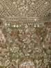 Olive Green Leaf Vine Sequins and Beads Embroidered Design Tissue Organza Party Wear Palazzo Suit with Matching Choker Dupatta