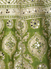 Olive Green Mirror Embroidered Banarasi Silk Lehenga Set with Dupatta