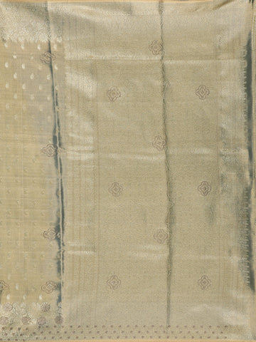 Olive Green Paisley Design Tissue Saree - Diadem