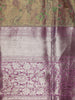 Olive Green Paisley Woven Design Pure Kanchipuram Silk Saree