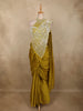 Olive Green Sequins and Beads Embroidered Design Georgette Ready To Wear Saree with Designer Blouse