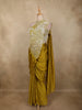 Olive Green Sequins and Beads Embroidered Design Georgette Ready To Wear Saree with Designer Blouse