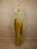 Olive Green Sequins and Beads Embroidered Design Georgette Ready To Wear Saree with Designer Blouse