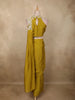 Olive Green Sequins and Beads Embroidered Design Georgette Ready To Wear Saree with Designer Blouse