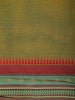 Olive Green Solid Design Cotton Saree With Contrast Border