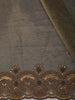 Olive Green Solid Design Pure Tissue Fancy Wear Saree with Scalloped Border