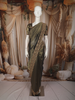 Olive Green Solid Design Pure Tissue Fancy Wear Saree with Scalloped Border