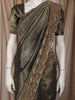 Olive Green Solid Design Pure Tissue Fancy Wear Saree with Scalloped Border
