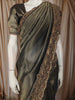 Olive Green Solid Design Pure Tissue Fancy Wear Saree with Scalloped Border