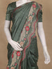 Olive Green Solid Design Semi Tussar Saree