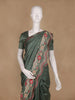 Olive Green Solid Design Semi Tussar Saree