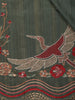 Olive Green Solid Design Semi Tussar Saree