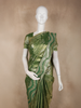 Olive Green Butta Zari Woven Design Tissue Designer Saree with Designer Border