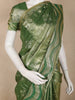 Olive Green Butta Zari Woven Design Tissue Designer Saree with Designer Border