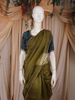 Olive Green Stone Embellished Design Tussar Fancy Saree with kalamkari Blouse