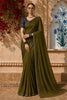 Olive Green Stone Embellished Design Tussar Fancy Saree with kalamkari Blouse