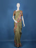 Olive Green Striped Design Art Silk Saree