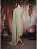 Olive Green Stripes Bead Design Tissue Organza Salwar Suit