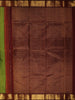 Olive Green Traditional Butta Woven Design Pure Kanchipuram Silk Saree with Contrast  Zari Border
