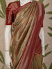 Olive Green Traditional Motif Design Pure Banarasi Silk Fancy Saree with Contrast Designer Border