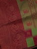 Olive Green and Maroon Elephant Motif Woven Art Silk Saree with Zari Border