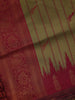Olive Green and Maroon Striped Woven Art Silk Saree with Contrast Zari Border