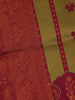 Olive Green and Maroon Woven Art Silk Saree with Geometric Zari Border