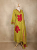 Olive Green  Floral Printed Design Cotton Straight Cut Salwar Suit with Dupatta