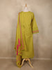 Olive Green  Floral Printed Design Cotton Straight Cut Salwar Suit with Dupatta