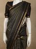 Olive Green and Royal Blue Striped Zari Woven Design Pure Kanchipuram Silk Saree with Contrast Zari Border